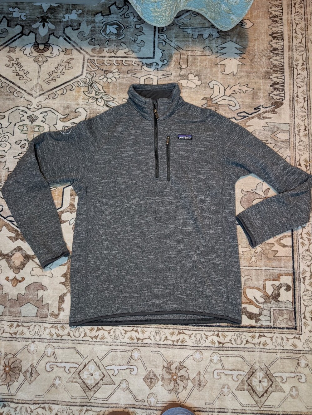 Patagonia Men’s Gray Quarter-Zip Pullover Sweater - Size Medium